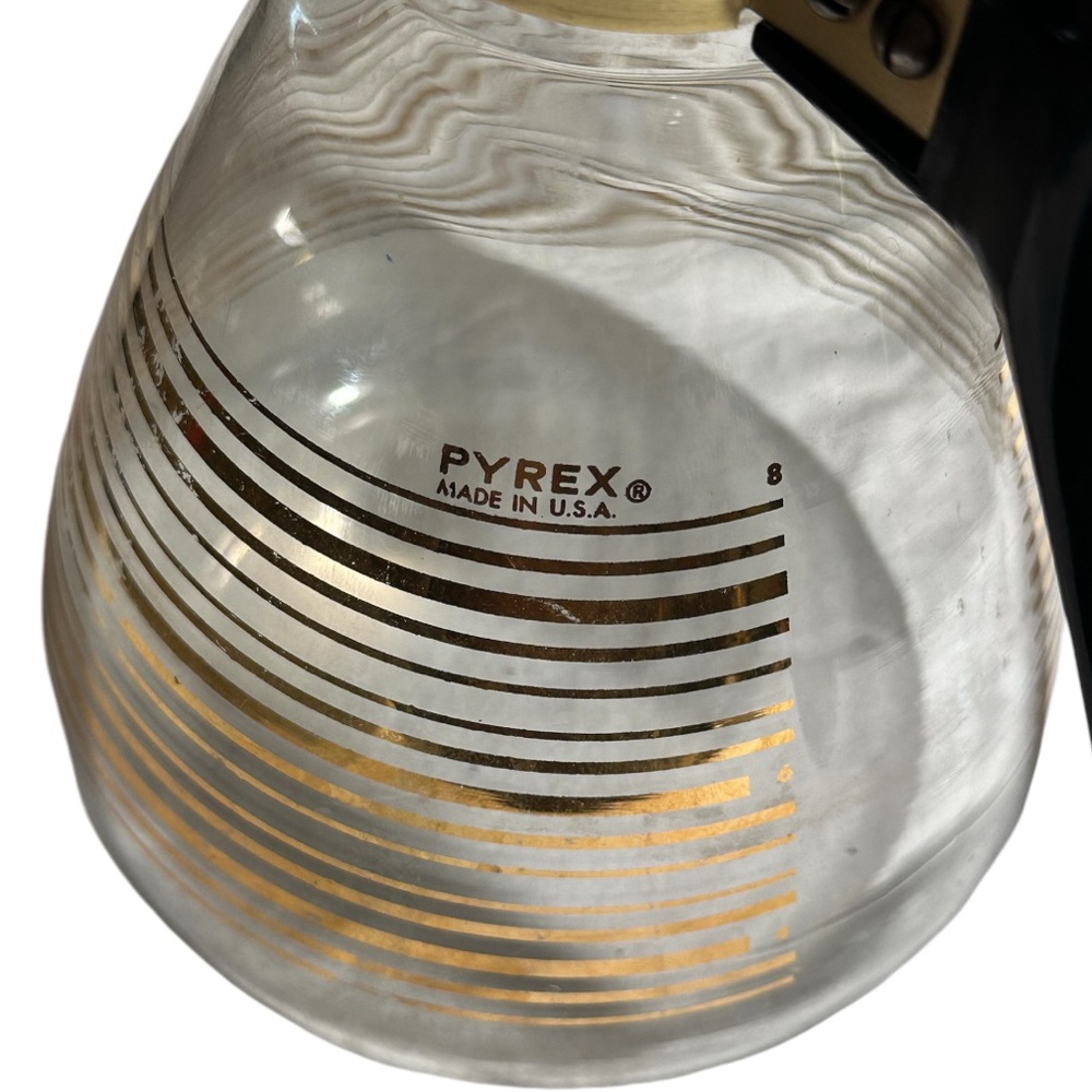 Pyrex Glass Carafe with Gold Accents